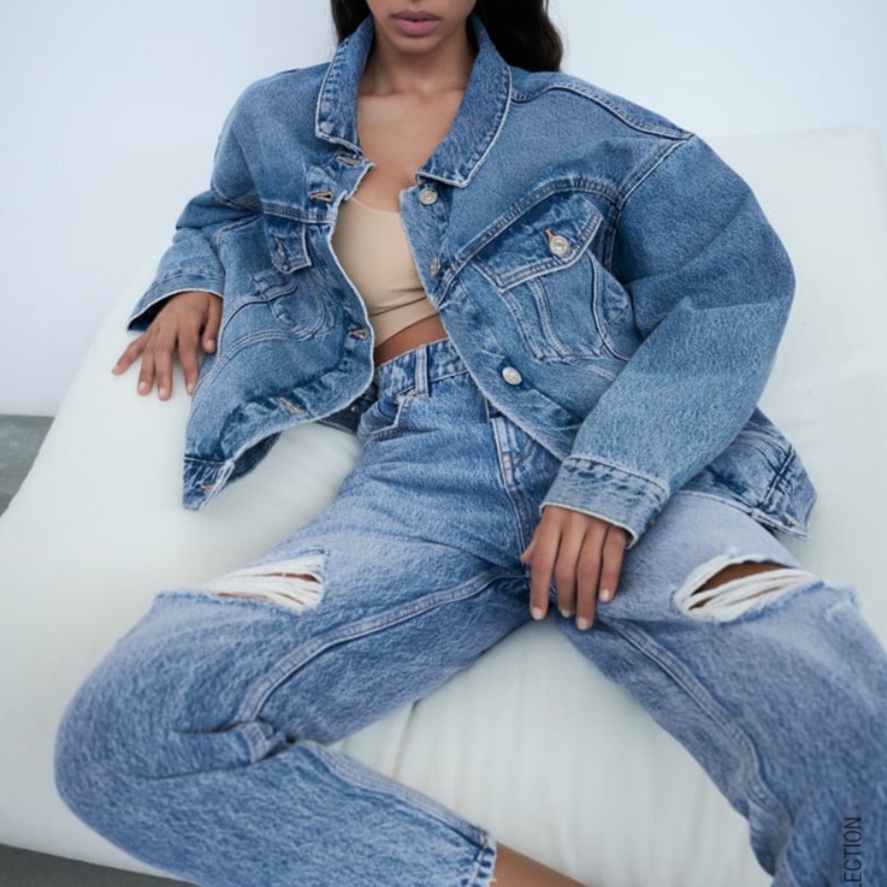Oversized Denim Jacket Zara
